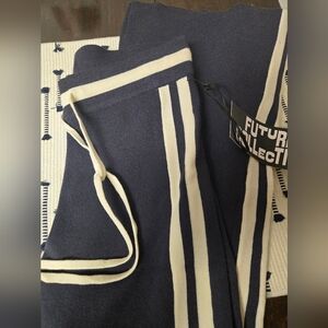 Future Collective Navy and White Striped Pants